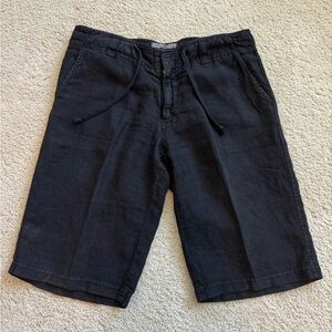 Theodore Black Linen Bermuda Shorts